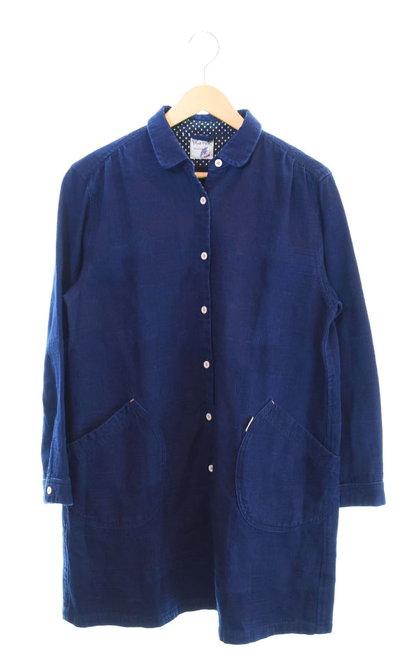 ブルートリック BLUE TRICK OKAYAMA 岡山 刺し子 ショップコート シャツ 4791 コート ブルー LLサイズ 103MT-1794