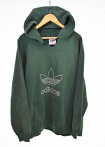 アディダス adidas 80s  90s トレフォイルロゴ ビッグロゴスウェット パーカー パーカ グリーン 103MT-3358