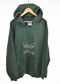 アディダス adidas 80s  90s トレフォイルロゴ ビッグロゴスウェット パーカー パーカ グリーン 103MT-3358