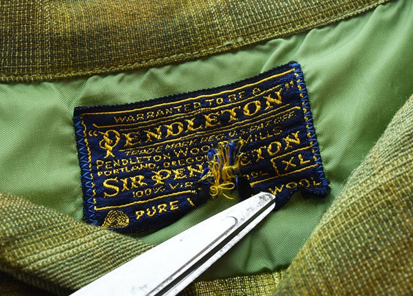 ペンドルトン PENDLETON 60s 60's SIR PENDLETON WOOL SHIRT オンブレチェック柄 オープンカラーウールシャツ 長袖シャツ グリーン LLサイズ 103MT-2423
