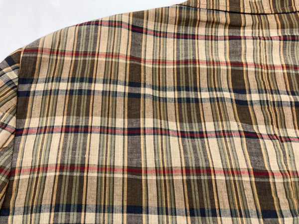 ダブルアールエル RRL 90s 90年代 三ツ星タグ 3B JACKET テーラード センターベント ヴィンテージ VINTAGE ラルフローレン RALPH LAUREN コットン USA製 マドラスチェック ブラウン系 BROWN 茶色 ジャケット マルチカラー Mサイズ 104MT-2033