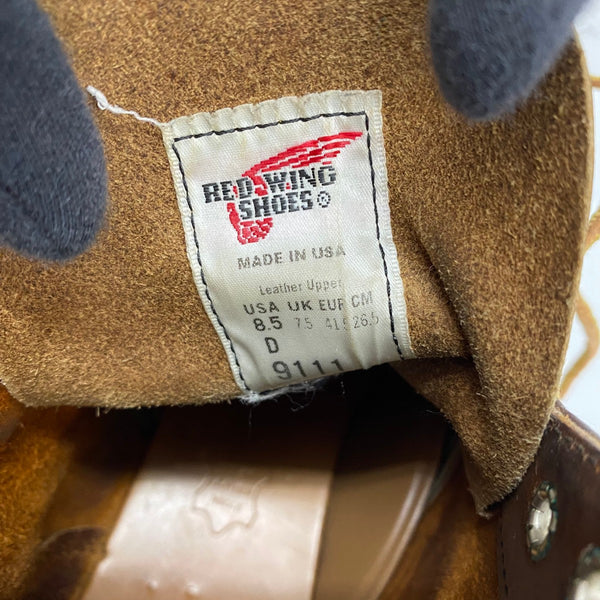 【曜日割引対象外】 レッドウィング RED WING 6-INCH CLASSIC ROUND 8 1/2 USA製 9111 メンズ靴 ブーツ ワーク ブラウン 26.5cmサイズ 201-shoes1516 VB