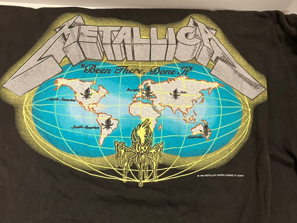 バンドTシャツ BAND-T 90s 90's METALLICA  1994 FUKKIN'CA BEEN THERE DONE IT METALLIFUKINCA メタリカ ツアーT EUROボディ XL Tシャツ プリント ブラック LLサイズ 101MT-2535