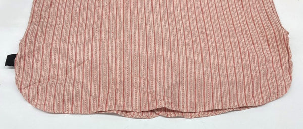 ダブルアールエル RRL 90s 三ツ星タグ SHIRT バンドカラー フロントボタン ヴィンテージ VINTAGE ラルフローレン RALPH LAUREN リネン コットン マレーシア製 RED 赤 長袖シャツ ストライプ レッド Mサイズ 104MT-1970