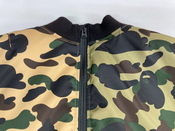 アベイシングエイプ A BATHING APE 1ST CAMO HALF MA-1 BOMBER JACKET ファーストカモ ハーフ セパレート ブルゾン シェルボンバー 001HJE801022X ジャケット カモフラージュ・迷彩 カーキ Lサイズ 104MT-312