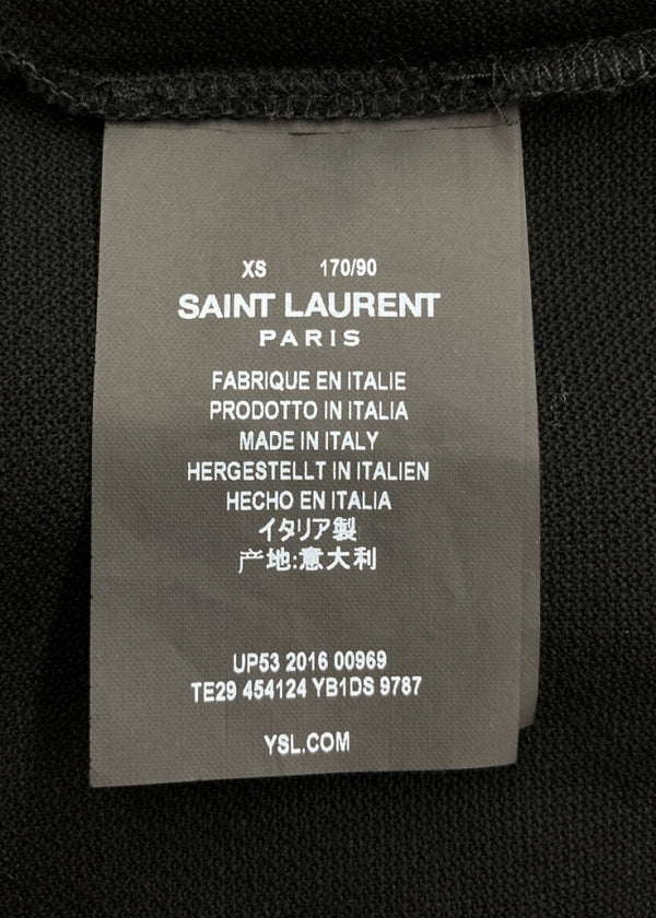 サンローラン Saint Laurent SL STAR POLO 半袖 ポロシャツ 星 月 鹿の子 カットソー YSL 黒 454124 YB1DS 半袖ポロシャツ プリント ブラック XSサイズ 104MT-1339