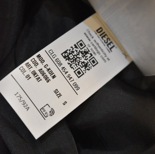 ディーゼル DIESEL  22SS G-KOEN ステンカラーコート スプリングコート ロング シングル プリント デニム柄 A06066 ジャケット ブルー Sサイズ 103MT-3150