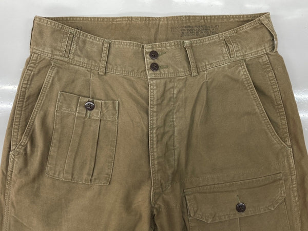 ダブルアールエル RRL WORK PANTS ワーク パンツ カーゴ ボタンフライ ズボン Ralph Lauren 緑 無地 ボトムスその他 カーキ サイズ 32/32 104MB-378