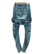 エーエフアーティファクト A.F ARTEFACT SARROUEL CARGO PANTS サルエル カーゴ パンツ スキニー ストレッチ デニム ズボン 青 無地 カーゴパンツ ブルー サイズ 2 104MB-289