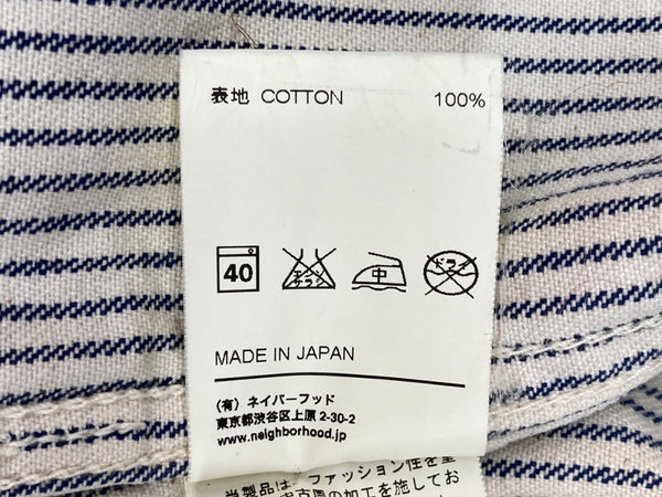 ネイバーフッド NEIGHBORHOOD SHIPYARD H/C-JKT シップヤード ヒッコリー HICKORY カバーオール ワーク ライトアウター JACKET WHITE 白 BLUE 青 091ARNH-JKM01 ジャケット ストライプ ホワイト Mサイズ 104MT-1822