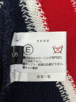バルマン BALMAIN DAMAGE KNIT ダメージ ニット ユニオンジャック ショルダーボタン ダメージ加工 クルーネック 国旗 白 赤 紺 セーター 総柄 レッド Sサイズ 104MT-1082