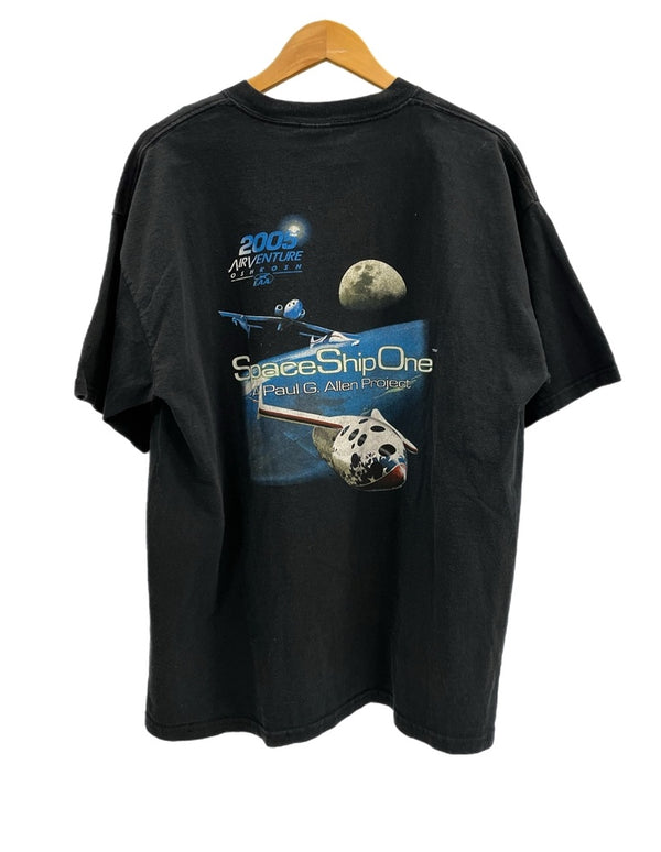 US US古着 EAA AirVenture Oshkosh エアベンチャー 2005 スペースシップワン 飛行機 エアショー 黒 XL Tシャツ ブラック LLサイズ 101MT-4843