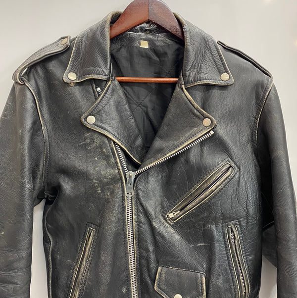 【曜日割引対象外】 アメカジ系 Leather Item ダブルライダースジャケット ジャケット ブラック -サイズ 201MT-4497 VB