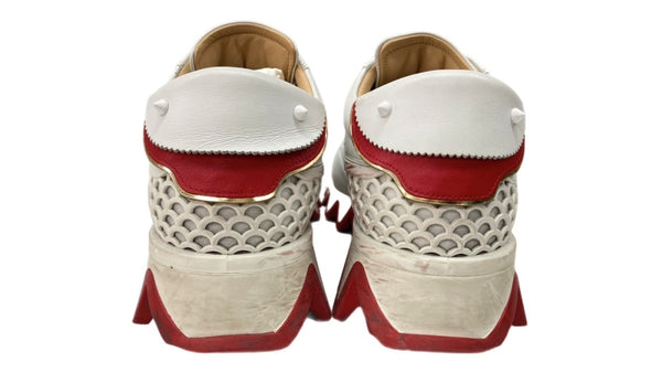 クリスチャンルブタン Christian Louboutin LOUBISHARK ルビシャーク カーフスキン レザー VERSION WHITE バージョンホワイト イタリア製 WHITE 白 3200517 WH43 レディース靴 スニーカー ホワイト SIZE40 104S-993