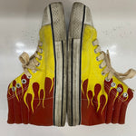 【曜日割引対象外】 グッドガイズ GOOD GUYS 80's ファイヤーパターン ハイカット メンズ靴 スニーカー イエロー 26cmサイズ 201-shoes1586 VB