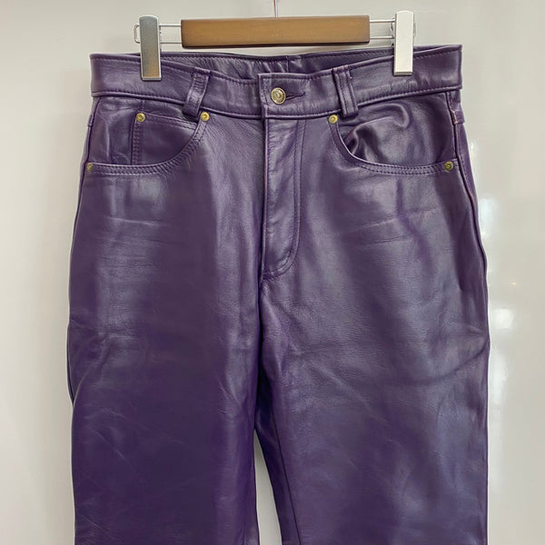 【曜日割引対象外】 ショット SCHOTT レザーパンツ USA製 30サイズ ボトムスその他 パープル 201MB-1135 VB