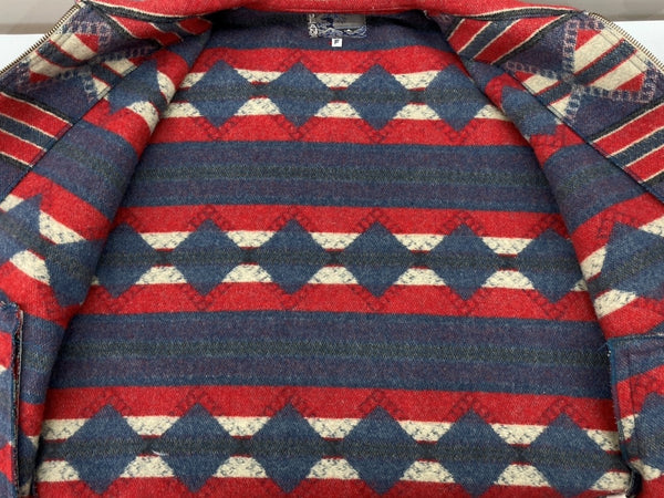 ケンゾー KENZO WOOL JACKET ウール ジャケット 北斎タグ ネイティブ柄 ジップアップ アウター KHJ-229 ジャケット 総柄 マルチカラー Fサイズ 104MT-2321