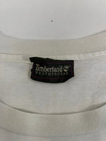 ティンバーランド Timberland 90s Vintage ヴィンテージ ブーツプリントTee 白  シングルステッチ Tシャツ ホワイト 101MT-4831