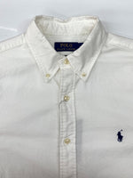 ラルフローレン RalphLauren POLO BUTTONDOWN SHIRT ボタンダウン シャツ CUSTOM FIT 刺繍 長袖 白 長袖シャツ ワンポイント ホワイト Mサイズ 104MT-2085
