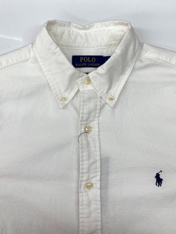 ラルフローレン RalphLauren POLO BUTTONDOWN SHIRT ボタンダウン シャツ CUSTOM FIT 刺繍 長袖 白 長袖シャツ ワンポイント ホワイト Mサイズ 104MT-2085