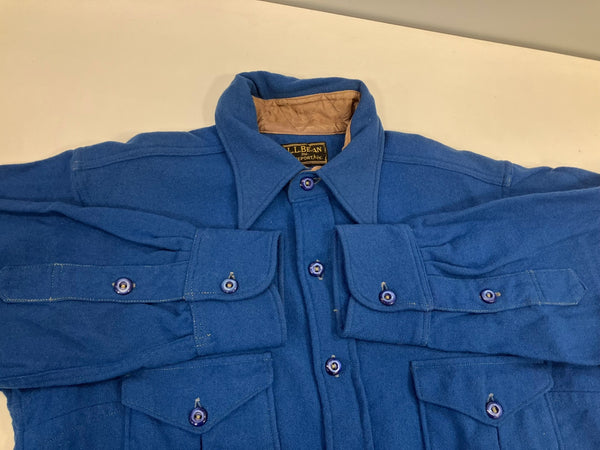 エルエルビーン L.L.Bean 30's 30年代 黒タグ フランネルシャツ vintage ヴィンテージ - 長袖シャツ ブルー 101MT-3953