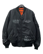 アビレックス AVIREX REVERSIBLE FLIGHT JACKET リバーシブル フライト ジャケット MA-1 ボンバー ジップアップ アウター 黒 6152217 ジャケット ロゴ ブラック XLサイズ 104MT-2169