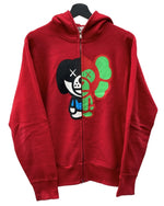 アベイシングエイプ A BATHING APE × Kaws カウズ 2006 Baby Milo Full Zip Hoodie ベビーマイロ フルジップ フーディ 赤  パーカ キャラクター レッド Sサイズ 104MT-1950