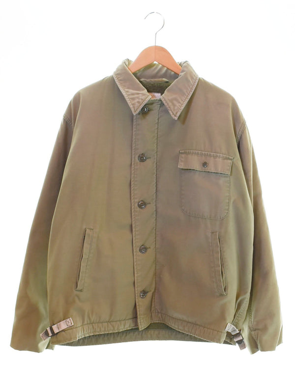 ミリタリーアイテム Military items 1986年会計 80s US NAVY A-2 DECK JACKET デッキジャケット 8415-00-753-5613 ジャケット カーキ Lサイズ 103MT-1692