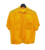 ヴィンテージ VINTAGE ITEM 50's 60's Mr.Joel ボーリングシャツ 開襟 オープンカラー チェーンステッチ 黄色 - 半袖シャツ 刺繍 イエロー Mサイズ 104MT-346