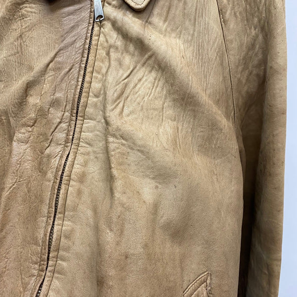 【曜日割引対象外】 バーバリーズ Burberrys 70's 80's Leather Jacket スペイン製 タータンチェック ジャケット ベージュ 201MT-3669 VB
