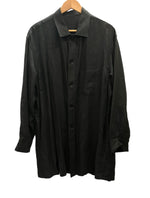 ヨウジヤマモト YOHJI YAMAMOTO POUR HOMME プールオム 18SS LINEN CLOTH TOPPER SHIRT リネンクロス　トッパーシャツ HW-B46-325 1 長袖シャツ ブラック Sサイズ 101MT-3134