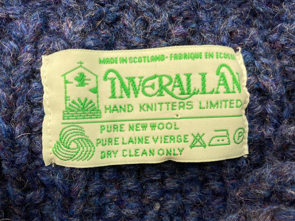 インバーアラン INVERALLAN 3A Lumber Cardigan ランバーカーディガン ケーブルニット ハンドニット 紺 セーター 無地 ネイビー 104MT-2184