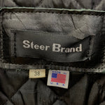 US古着 Steer Brand レザーダブルライダースジャケット ブラック 38サイズ 201MT-4672