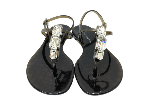 ファビオルスコーニ FABIO RUSCONI ビジュー PVC サンダル レディース トング ブラック 37 23.5 601sh-24