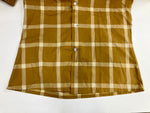 ヴィンテージ vintage 60’s~ 60年代~ Arrow King Cotton オープンカラーシャツ 開襟 ループカラー チェック ボックス 半袖シャツ ブラウン Mサイズ 101MT-4899