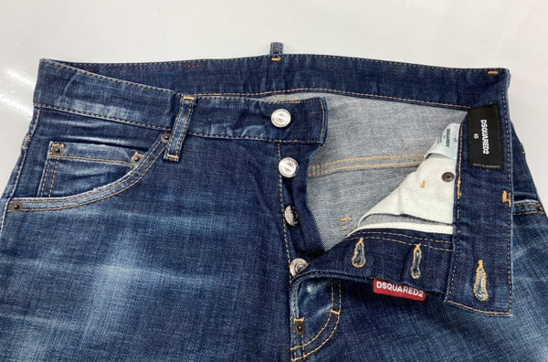 ディースクエアード DSQUARED2 22AW COOL GUY JEANS クール ガイ ジーンズ デニム パンツ ボタンフライ 紺 ワンポイント S74LB1196S30342 デニム ネイビー サイズ46 104MB-394