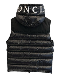 モンクレール MONCLER 22 MONCLER GENICHI GILET ロゴ ダウンベスト 2WAY フード着脱 黒 サイズ2 ベスト ブラック 101MT-5413