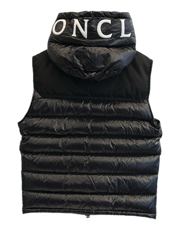 モンクレール MONCLER 22 MONCLER GENICHI GILET ロゴ ダウンベスト 2WAY フード着脱 黒 サイズ2 ベスト ブラック 101MT-5413
