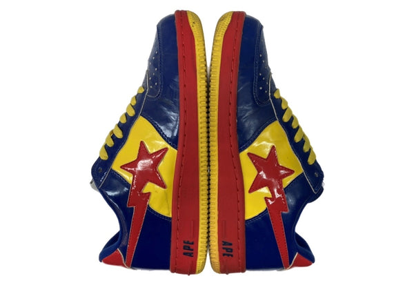 アベイシングエイプ A BATHING APE × DC COMICS コミックス BAPESTA SUPERMAN ベイプスタ スーパーマン MARVEL ローカット シューズ 黄 青  FS-001 メンズ靴 スニーカー ブルー 26.5cm 104S-997
