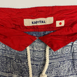 【曜日割引対象外】 キャピタル KAPITAL リネン 総柄 イージーパンツ ボトムスその他 ブルー Lサイズ 201MB-989 VB