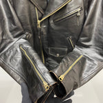 【曜日割引対象外】 ドライボーンズ Dry Bones ダブル ライダースジャケット ホースハイド ジャケット ブラック Lサイズ 201MT-4353 VB