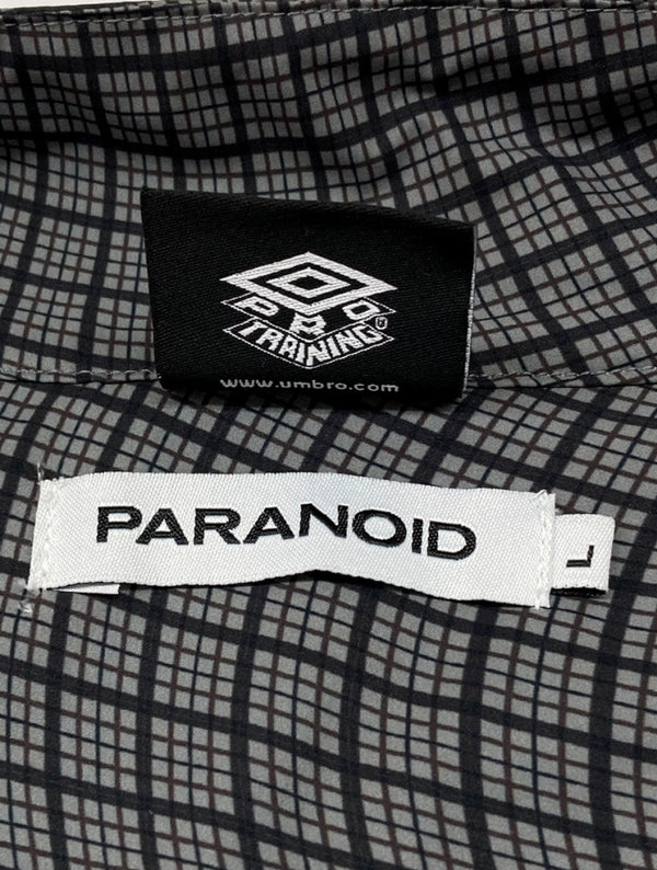 アンブロ UMBRO × PARANOID パラノイド SHELL CHECK ACTIVE JACKET 袖ドッキング シェル ジャケット 灰 ジャケット チェック グレー Lサイズ 104MT-1264