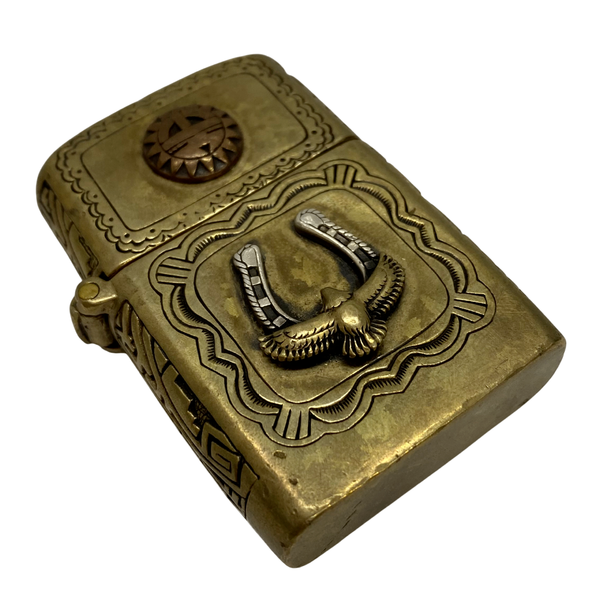 【曜日割引対象外】 【中古】グッドバイブレーション good vibrations 真鍮 シルバー925 ホースシュー オイルライター ZIPPO メンズジュエリー・アクセサリー その他 ゴールド 201goods-749 VB