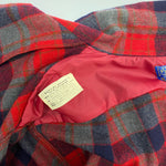 【曜日割引対象外】 ペンドルトン PENDLETON 70's 開襟シャツ シャドーチェック ウール 長袖シャツ レッド Mサイズ 201MT-4399 VB