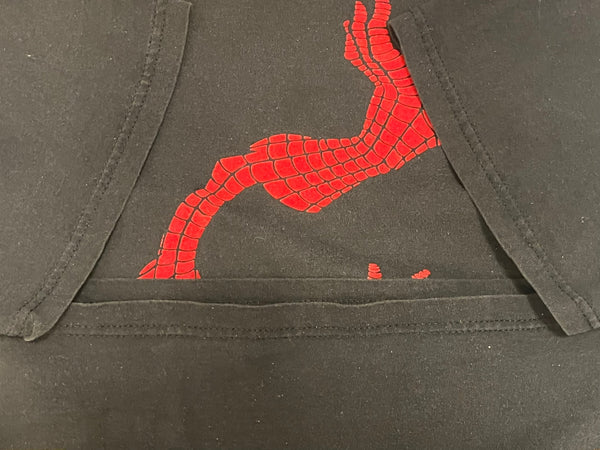 ヴィンテージ Vintage US古着 SPIDER MAN スパイダーマン アメコミ フェード フロッキー MARVEL マーベル キャラクター - Tシャツ ブラック フリーサイズ 101MT-2733