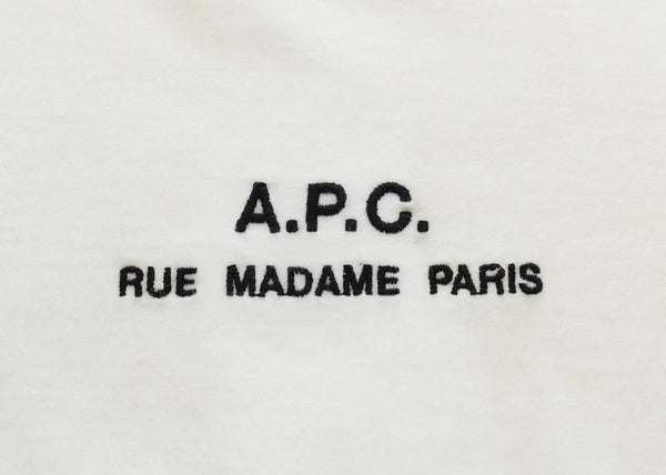 アーペーセー A.P.C. 刺繍 ロゴ Tシャツ embroidery logo tee A.P.C. RUE MADAME PARIS 4114323 Tシャツ ホワイト Lサイズ 103MT-3100