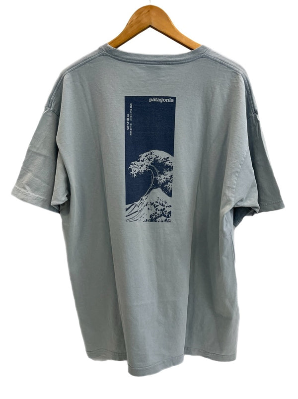 パタゴニア PATAGONIA 90s Vintage ヴィンテージ Benetical T's 浮世絵プリント 水色 XL Tシャツ ブルー LLサイズ 101MT-4697