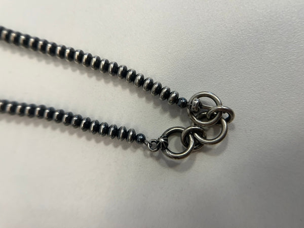 トムホーク TOM HAWK 2 line heart pendant ツーライン ハート ペンダント ナバホパールチェーン ナバホビーズチェーン メンズジュエリー・アクセサリー インディアンジュエリー ネックレス・ペンダント シルバー 101goods-185