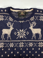 ダブルアールエル RRL 90s NORDIC SWEATER ノルディック セーター ニット トナカイ柄 三ツ星タグ Ralph Lauren 紺 セーター 総柄 ネイビー Lサイズ 104MT-2069