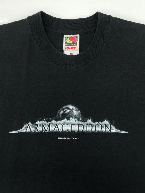 US US古着 90s 00s ARMAGEDDON TEE アルマゲドン Tシャツ Fruit of the Loomタグ ムービーT 映画 半袖 黒 Tシャツ ロゴ ブラック Mサイズ 104MT-2348